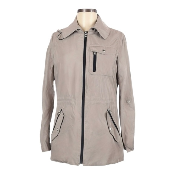 Nautica Beige Classic Hooded Lightweight Utility Jacket Size S - Picture 1 of 11